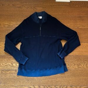 Cotton Citizen Waffle Quarter Zip Ombre Pullover